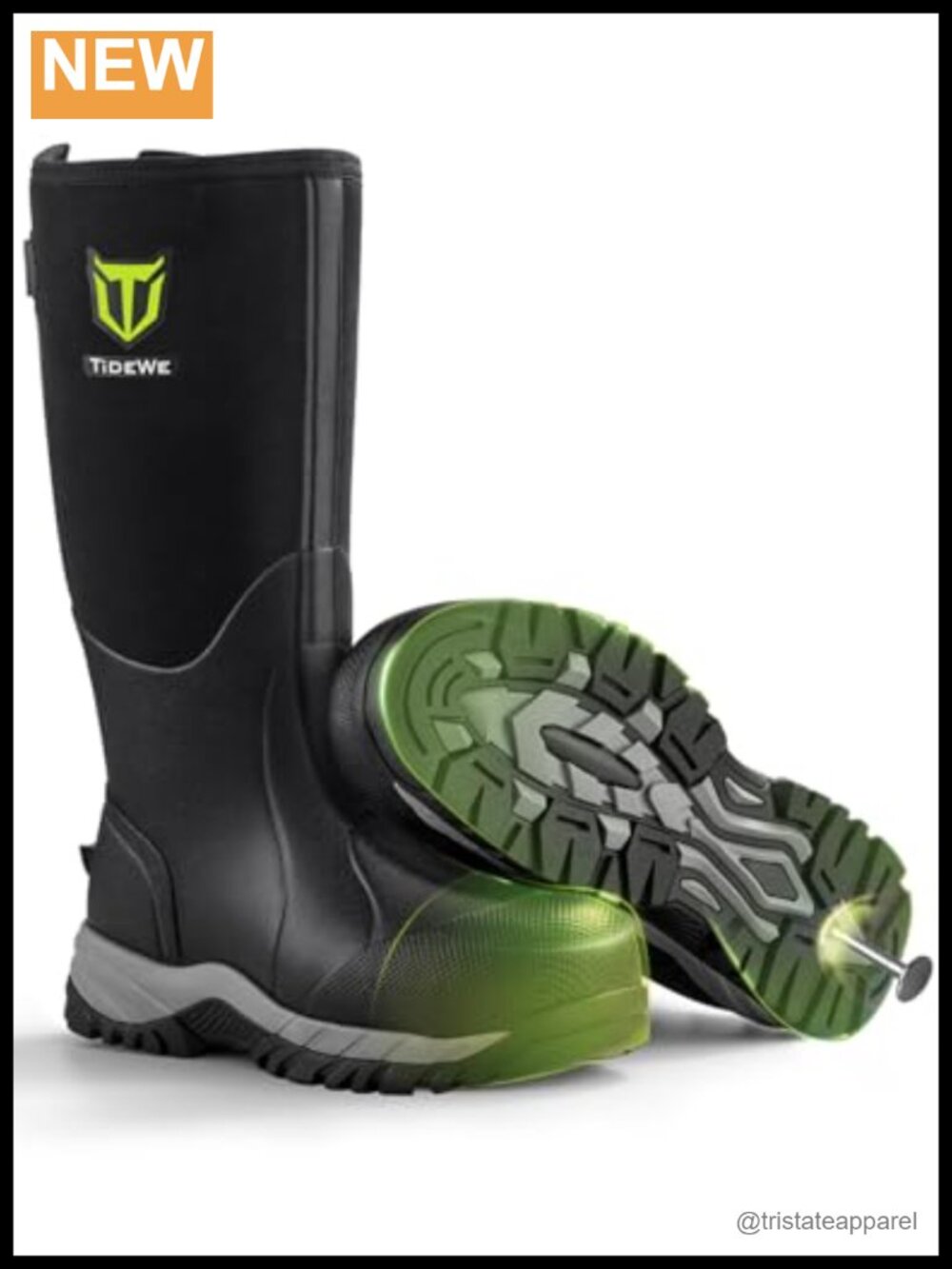 Mens Waterproof Steel Toe Work Boots Neoprene Puncture Resistant Ankle Boots